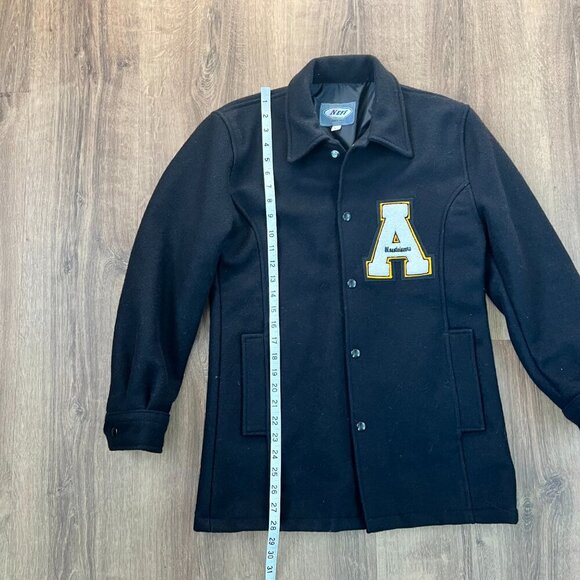 Neff Varsity Jacket App State Black Wool Sz S - Picture 8 of 11
